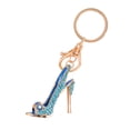 thumbnail image 2 of ZheElen Key Ring Metal High Heel Shoe Key Chain Rhinestone Keychain for Bag Dressing Decoration, Blue blue, 2 of 6