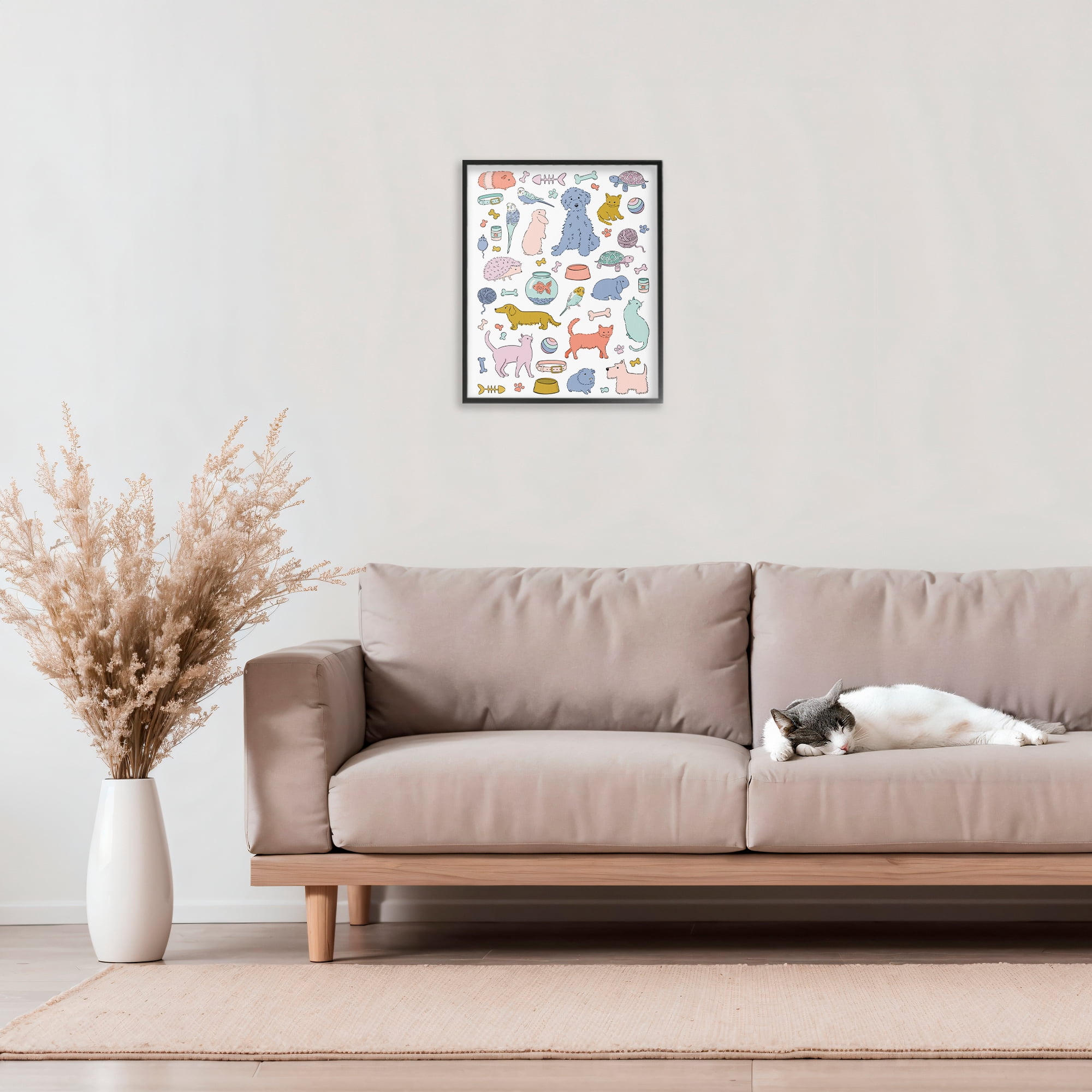 Stupell Industries Pet Shop Menagerie Black Framed Giclee Art, design by Bethany Sandoval