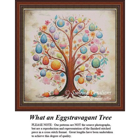 Easter Cross Stitch Pattern | What an Eggstravagant Tree (Pattern Only, You Provide The Floss and Fabric)