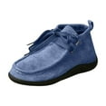 thumbnail image 2 of Bnwani Womens Boots New Fashion Pile Flat Ankle Casual Solid Suede Boot Blue Size 5.5, 2 of 7
