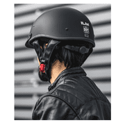 ILM 205V ABS Half Helmets, DOT Approved Mens Helmet with Helmet Bag Matte Black XL