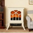 thumbnail image 5 of TopComfy Electric Fireplace Stove Heater with Realistic Log Set Flame Effect Freestanding Design Adjustable Heat Settings for Living Room Bedroom, Beige, 5 of 6