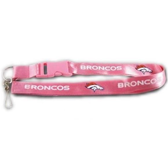 Denver Broncos Lanyard - Breakaway with Key Ring - Pink