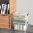 thumbnail image 4 of Parlynies Medium Plastic 10 L Storage Container, Clear, 4 Count Pack, 4 of 6