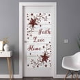 thumbnail image 3 of Wooden Grain Window Privacy Film, Red Country Texas Star Branches Berry Static Cling UV Sun Blocking Tint Film Heat Control Windows Films for Bedroom Bathroom, Window Stickers 35.4"x78.7", 3 of 8