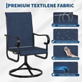thumbnail image 4 of QinaQin 2PC Patio 360°Swivel Chairs, Outdoor Rocking Dining Chairs, Blue, 4 of 9