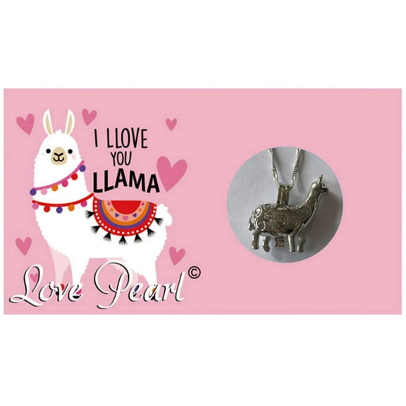 I Love You Llama Love Wish Pearl Kit Chain Necklace Kit Pendant Cultured Pearl in Kit Set with Stainless Steel Chain 16"