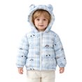 thumbnail image 3 of Enyan Baby Winter Puffer Jacket Toddler Boys Girls Bear Ears Hooded Zipper Up Outerwear Coats, 3 of 8