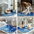 thumbnail image 7 of Winter Blue Snowflake Dish Drying Mat for Kitchen Counter Merry Christmas Snowflakes Drying Mats Xmas Holiday Dish Draining Mat Microfiber Absorbent Dish Drainer Rack Pad 16x18 Inch, 7 of 7