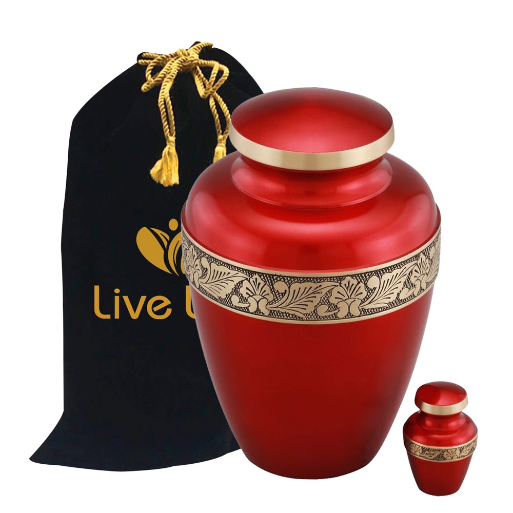 Avalonic Cremation Urn Adult Funeral Urn Solid Brass Funeral Urn