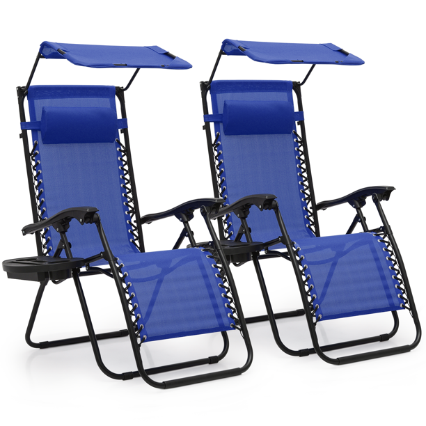 Magshion Set of 2 Zero Gravity Chair Outdoor Folding Recliner Lounge