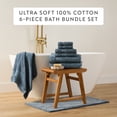 thumbnail image 5 of 6-Pack Bathroom Essentials Bath Towel Set in Navy - Soft and Absorbent for Quick Drying by Comfort Canopy, 5 of 10