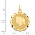 thumbnail image 3 of 14k Head on .013 Gauge Engravable Scalloped Disc Charm in 14k Yellow Gold, 3 of 3