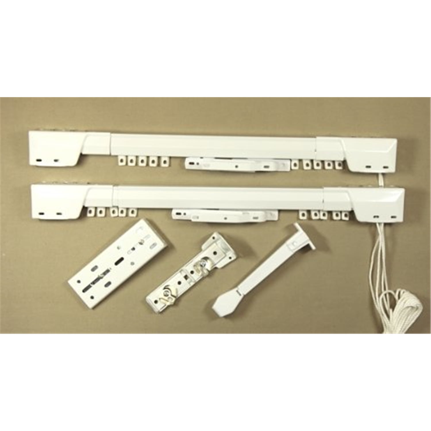 Heavy Duty Double Traverse Rod Center Open 3048 inch White