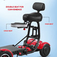thumbnail image 2 of Portable Mobility Scooter for Adults & Seniors - 4 Wheels All Terrain Foldable Powered Electric Wheelchair - Red, 2 of 8