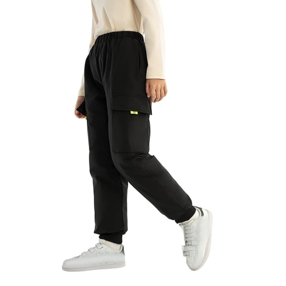 CAIVO Boys Winter Down Pants Insulated Trousers With White Windproof Outdoor Play Casual Joggers For Toddlers Kids Youth Children Breathable Solid Color Slacks