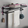 thumbnail image 6 of Wall-Mounted Modern Bathroom Shelf & Towel Rack - Space-Saving Shelving Unit with Towel Bar, Hooks & Shelves Suitable for Shower, Bathtub Organization - Installation, Storage Rack, 6 of 12