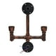 thumbnail image 5 of Lámpara de pared de hierro, lámpara con diseño de tubería de agua de doble cabezal, lámpara de pared Steampunk con casquillo E27 para decoración de interiores industriales, 220V, 5 of 8