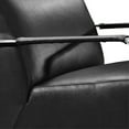 thumbnail image 2 of Benzara Leather Lounge Chair with Steel Arms and Sled Base, Black and Silver, 2 of 2