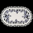 thumbnail image 2 of Embroidered Delft Blue Onion Flower on Ivory (15" / 11" x 17"), 2 of 4