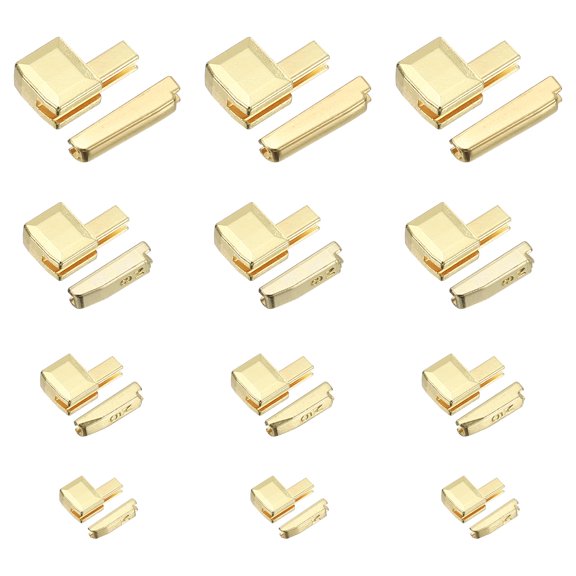 Uxcell Zipper Repair Kit, Metal Zipper Latch Slider Retainer Insert Pin Top Bottom Stoppers, Fit for Jacket Coat Light Gold #3 #5 #8 #10