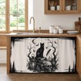 thumbnail image 5 of Halloween Cabinet Curtain 28"W x 51"L, Rustic Horror Skeleton Cats Buttterfly Skull Black Dust-Proof Privacy Curtain for Closet Shelves Self Adhesive, Sink Skirt for Bathroom Vanity Kitchen Laundry, 5 of 9