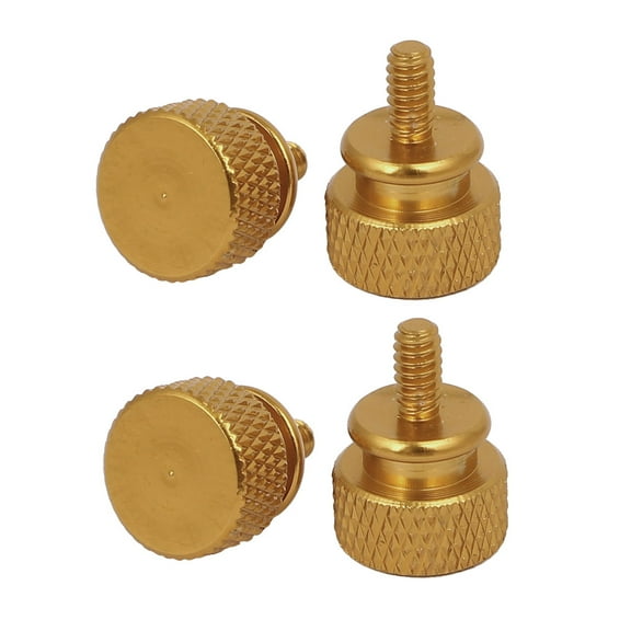 Uxcell 6#-32 Computer PC Case Fully Threaded Knurled Thumb Screws Gold Tone (4-pack)