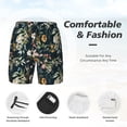 thumbnail image 3 of Haiem Watercolor Floral Mens Swim Trunks with Compression Liner 2 in 1 Swimming Shorts Stretch Swimwear Quick Dry,Board Shorts-3X-Large, 3 of 9