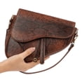 thumbnail image 6 of HDE Women's Saddle Shoulder Bag PU Leather Crossbody Purse - Brown Snakeskin, 6 of 6