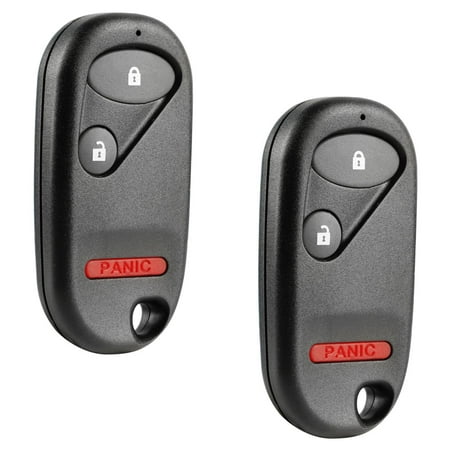 KeylessOption replacement fob for Honda Civic Si, Element (72147-S5T-A01) 3-button remote fob with panic button, 2 pack