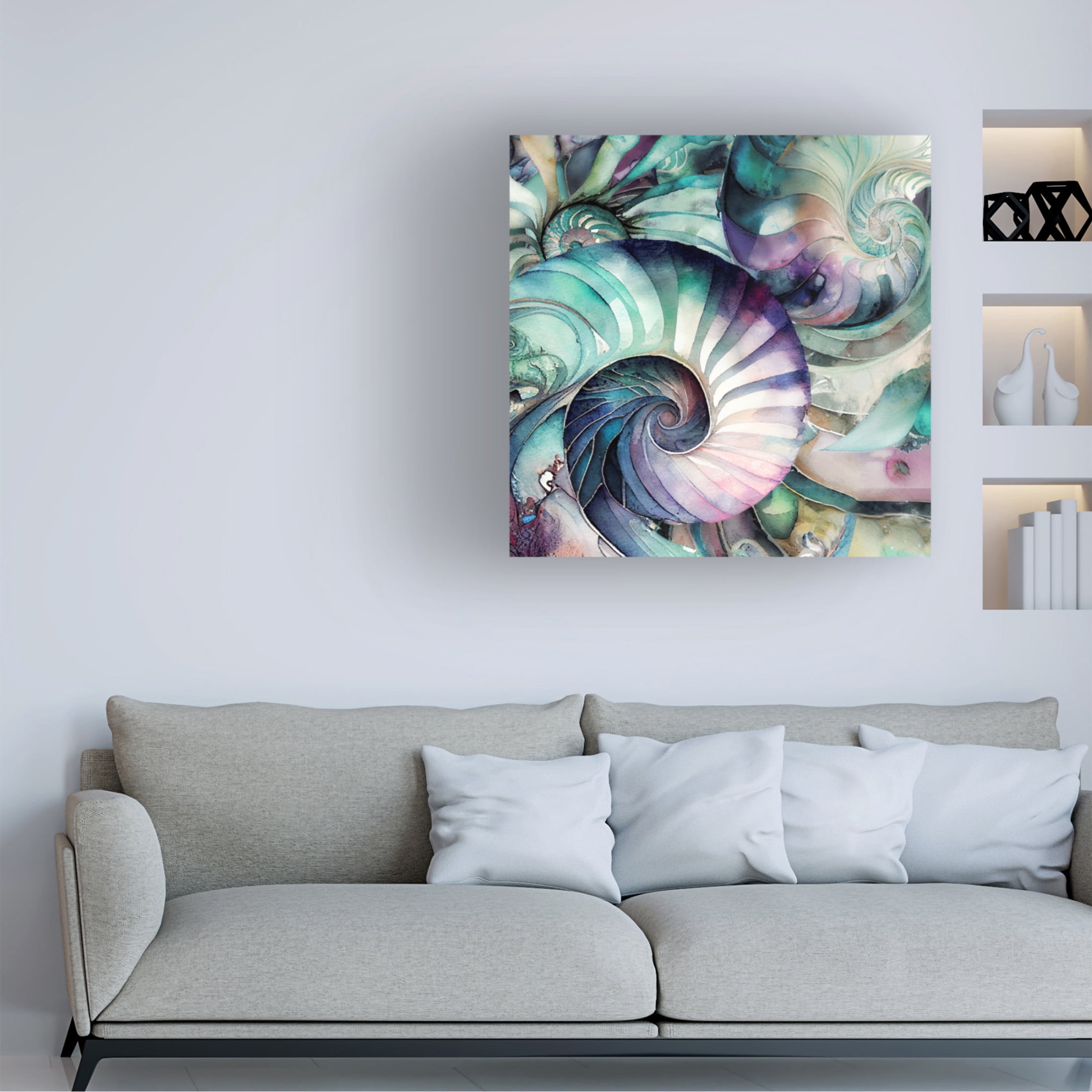 Canvas Wall Art - Sasha 'In The Wild Wild Sea IV' Wall Art for Living Room, Bedroom, or Office Décor by Trademark Fine Art - 18 x 18 Inches