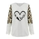 thumbnail image 4 of Mujeres Casual Día de San Valentín Impreso Leopardo Patchwork O-cuello Encaje Manga larga Jersey Blusa Camiseta Tops Fridja hkj341, 4 of 4