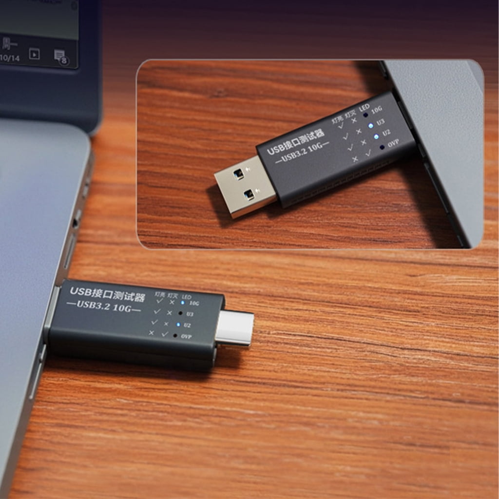 AOOOWER USB C to USB 3.2 Type A Adapter Supports 10Gbps Data Rate and Fast Charging with LED Voltages Display