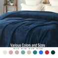 thumbnail image 4 of Exclusivo Mezcla Twin Size Jacquard Weave Wave Pattern Flannel Fleece Velvet Plush Bed Blanket as Bedspread/Coverlet/Bed Cover (90" x 66", Navy Blue), 4 of 7