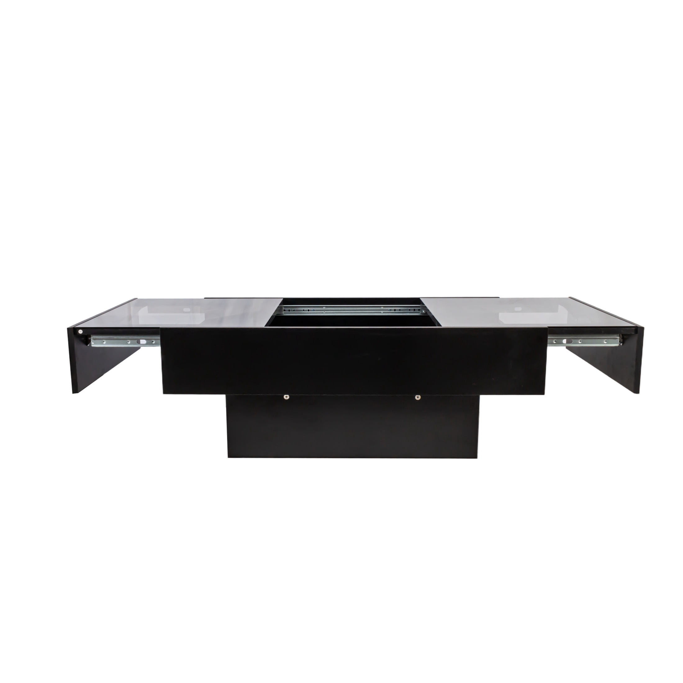 Noble House Coffee Table with Sliding Top, Hidden Storage Compartment, Extendable Center Table for Living Room, Black
