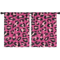 Blackout Kids Curtains,Pink and Black Of Leopard Print Childrens Insulated Curtains Set Of 2,Bedroom Essentials,Toddler Room Decor 42"x54"