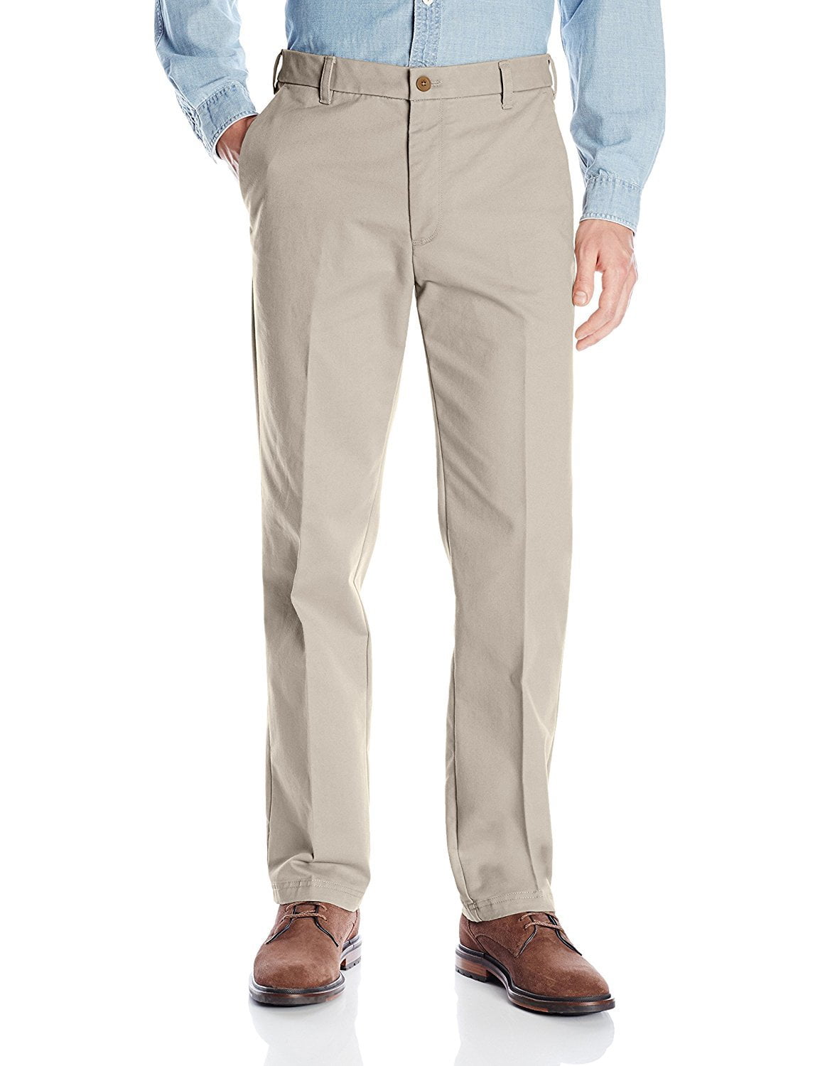 IZOD Men's Performance Stretch Straight Fit Flat Front Chino Pant, Warn ...