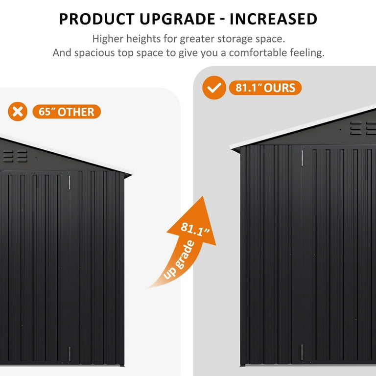 NETAJE 10'x14' Outdoor Metal Shed , Storage Shed with Updated