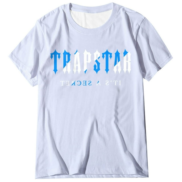 T-shirts pour Femmes Trapstar T-Shirt Imprimé pour Femmes Décontracté Graphique Filles Juniors Manches Courtes T-Shirt Fantaisie Hauts avec Col Rond (Blanc, G)