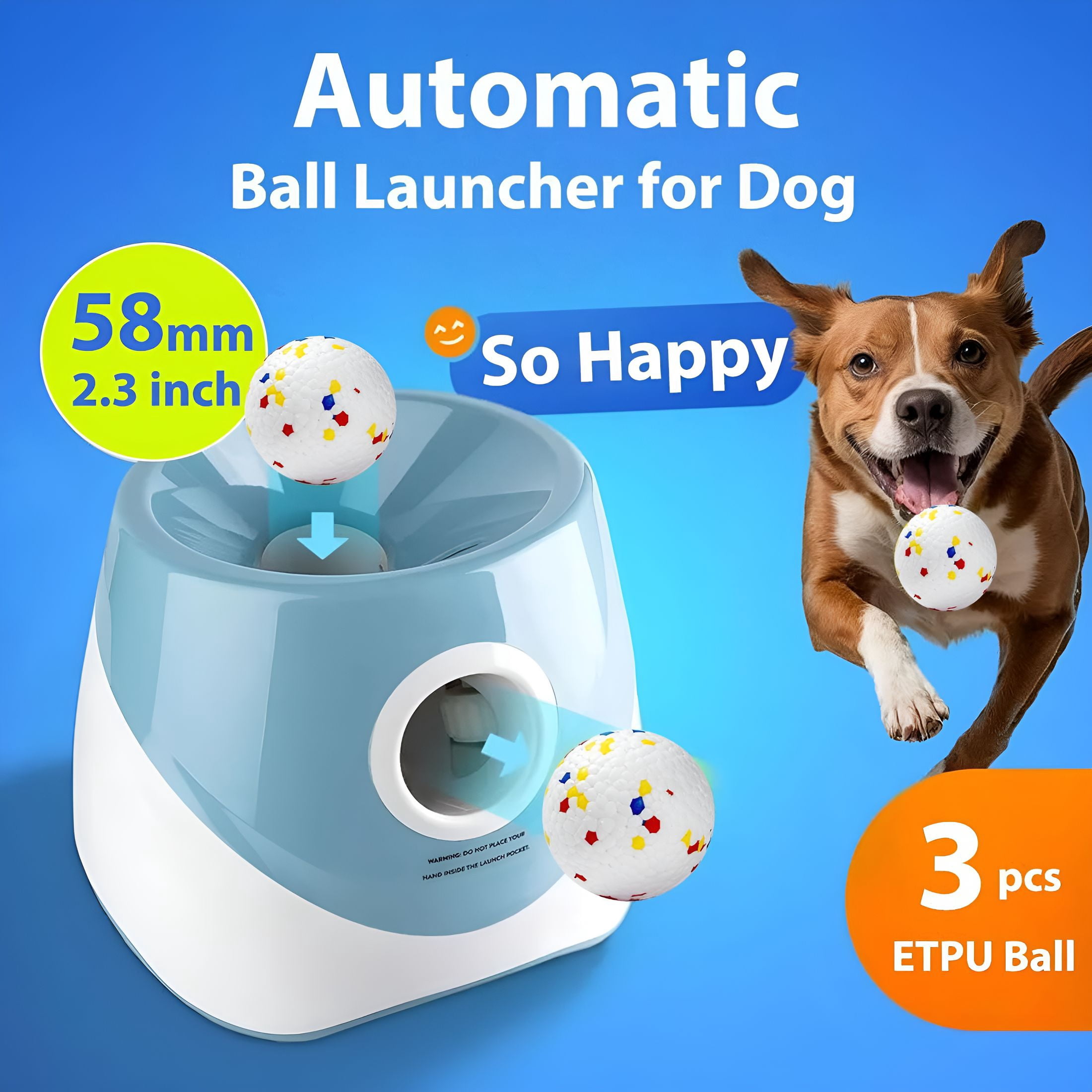 BESTSKY Upgraded Automatic Ball Launcher for Dogs – Rechargeable Interactive Dog Fetch Toy with 3 Balls, Adjustable Launch Distance, Infrared Sensor Dog Ball Thrower for Dogs（Lime Green）