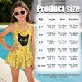 thumbnail image 7 of Xixirimido Black Cat Lemons Yellow Print Girls One Piece Swimsuit with Skirt Modest Sleeveless Swim Dress Featuring Built-in Shorts & UPF 50+ Sun Protection for Beach Pool, 10-11 Years, 7 of 7