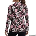 thumbnail image 2 of Xoenoiee Skull Rose Heart Print Womens Golf Polo Shirts Halloween Long Sleeve Quick Dry Workout Tops Collared Casual Polo Shirts V Neck Slim Fitted Work Business Basic Going Out Blouse Tops, XS, 2 of 7