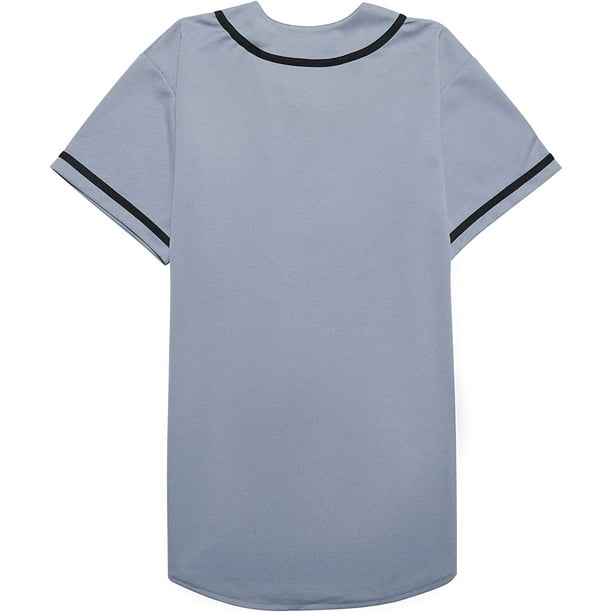 EALER BJ80 Series Mens Baseball Jersey Button Down Shirts Short Sleeve Hipster Hip Hop Sports Uniforms