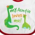 thumbnail image 4 of Inktastic My Auntie Loves Me Dinosaur Boys Baby Bib, 4 of 4