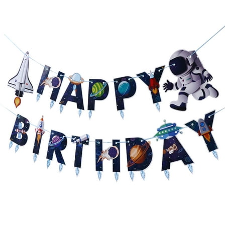 Pretyzoom Hanging Banners Paper Decorations Hanging Decoration for Childs Space Themed Events 1 Set