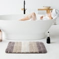 thumbnail image 2 of REGALWOVEN Microfiber Striped Bathroom Rugs, Shaggy Soft Thick and Absorbent Bath Mat Khaki 20"x31", 2 of 8