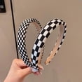 thumbnail image 3 of 5pcs Plaid Headband Padded Headbands for Women Checkered Head Bands Plaid Headband Women Hair Accessories, 3 of 4