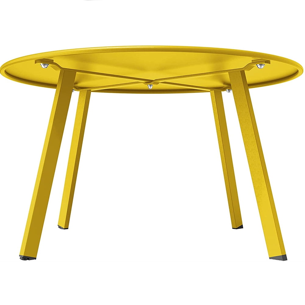 Kadyn Round Coffee Table, Patio Side Table for Garden, Tea Table for Balcony, Yellow Kadyn Round Coffee Table, Patio Side Table for Garden, Tea Table for Balcony, Yellow
