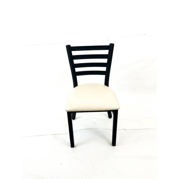 JMC Furniture JMCWHCBVSCRM White Horse Series Side Chairs, Supports Up to 300 lbs, 18 in. Seat Height, Cream Seat, Black Back & Base