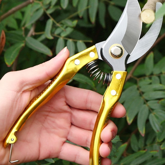 Tijeras profesionales para podar de jardín - Podadoras manuales de bypass de acero inoxidable con mango ergonómico antideslizante, rojo/verde/negro